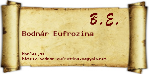 Bodnár Eufrozina névjegykártya