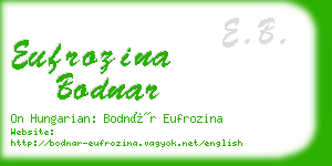 eufrozina bodnar business card